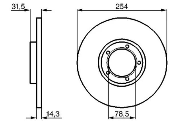 Диск тормозной передний 0986478345 BOSCH