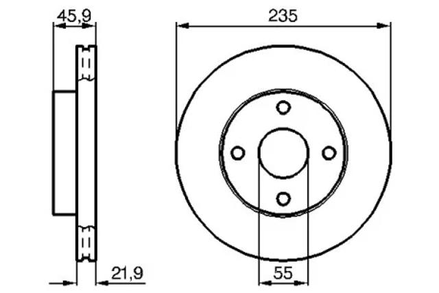 Диск тормозной передний 0986478787 BOSCH