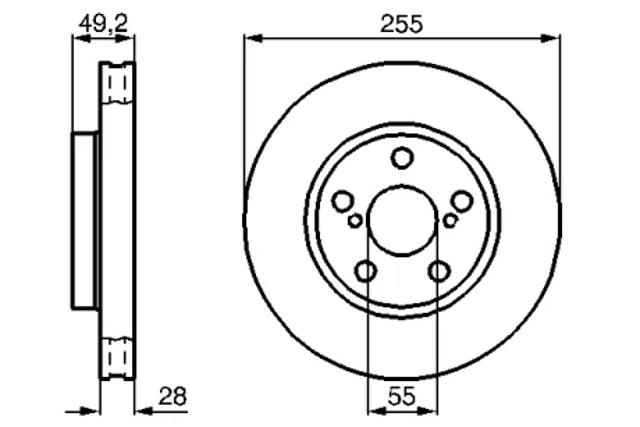 Передний тормозной диск 0986478858 BOSCH