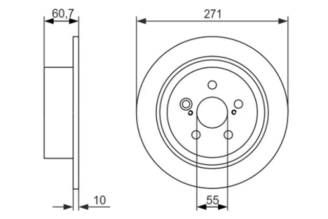 Задний дисковый тормоз 0986479613 BOSCH