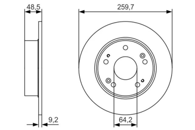 Дисковый тормоз 0986479T81 BOSCH
