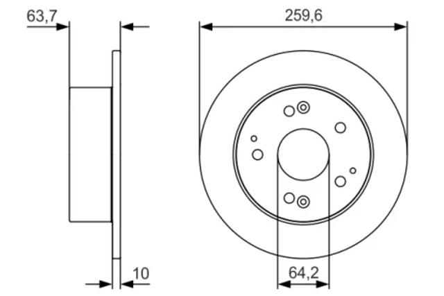 Диск тормозной задний 0986479V39 BOSCH