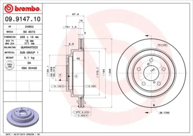Задний тормозной диск 09914710 BREMBO