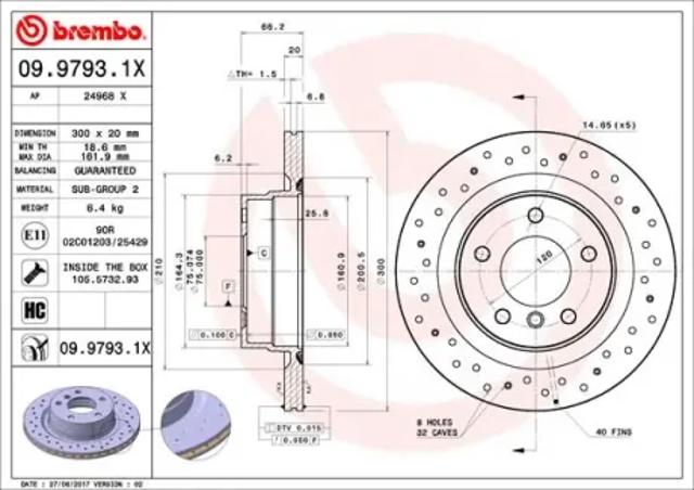 Задний дисковый тормоз 0997931X BREMBO