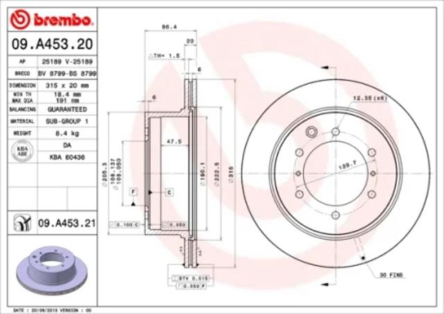 Задний дисковый тормоз 09A45321 BREMBO