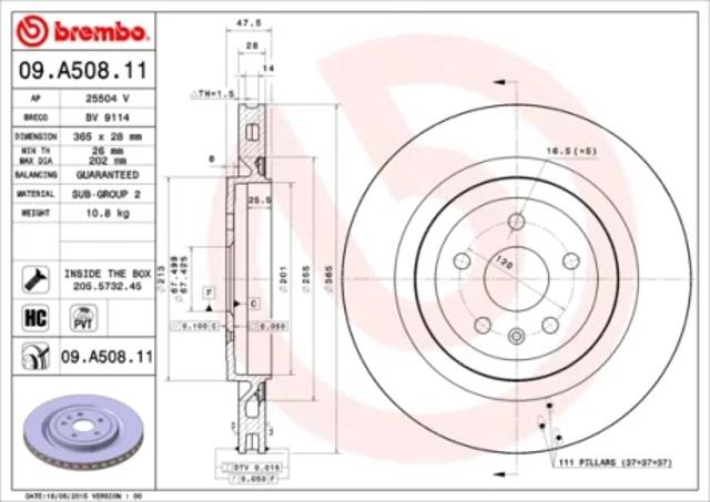 Задний дисковый тормоз 09A50811 BREMBO