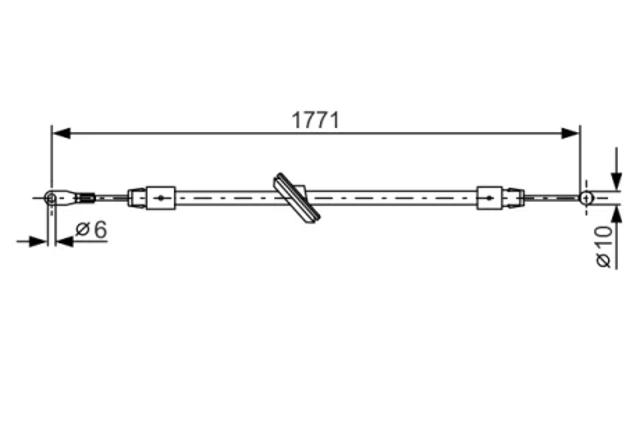 Трос стояночного тормоза передний 1987482030 BOSCH
