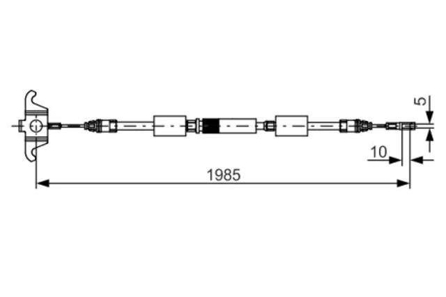 Трос стояночного тормоза передний 1987482128 BOSCH