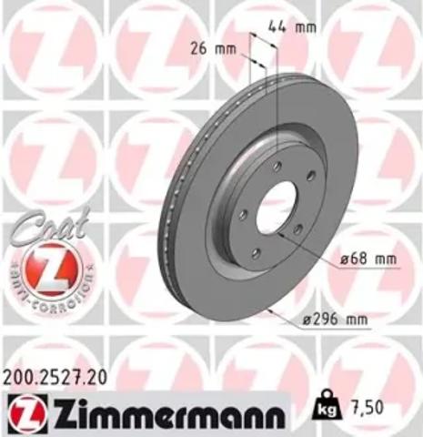 Тормоз дисковый передний 200252720 ZIMMERMANN