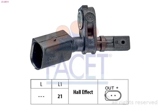 Датчик антиблокировочной системы торможения 210011 FACET