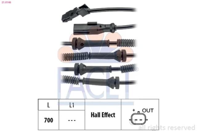 Передний датчик АБС 210146 FACET