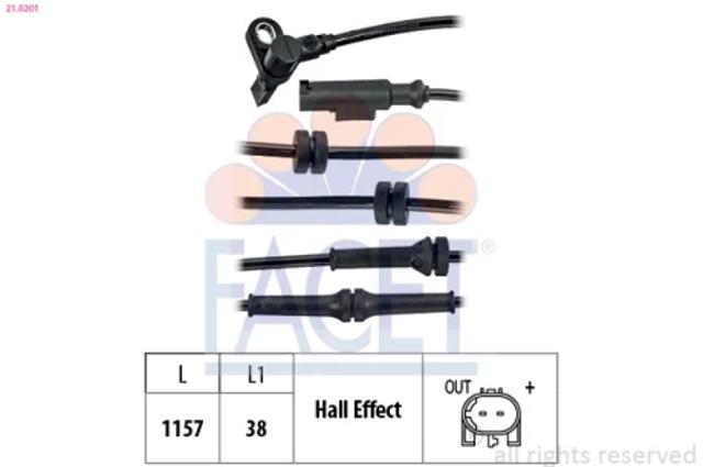 Датчик АБС 210201 FACET
