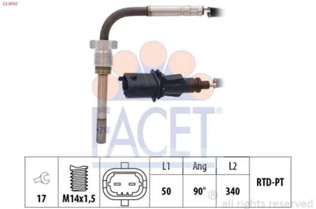 Датчик температуры отработавших газов 220042 FACET