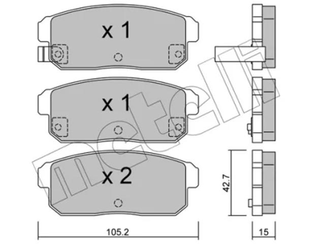 Колодки на тормоз задний дисковый 2207330 METELLI