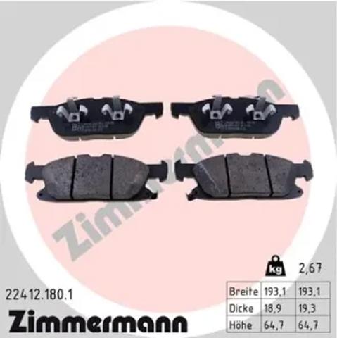 Колодки передние 224121801 ZIMMERMANN