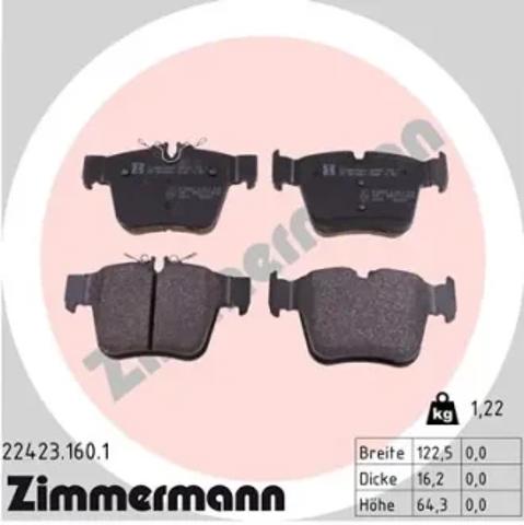 Колодки на тормоз задний дисковый 224231601 ZIMMERMANN
