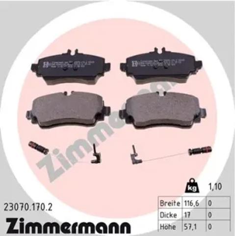 Колодки передние 230701702 ZIMMERMANN