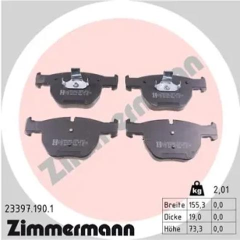 Колодки тормозные передние дисковые 233971901 ZIMMERMANN