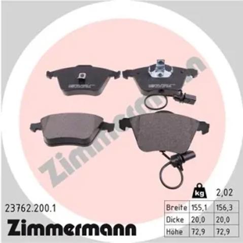 Передние тормозные колодки 237622001 ZIMMERMANN