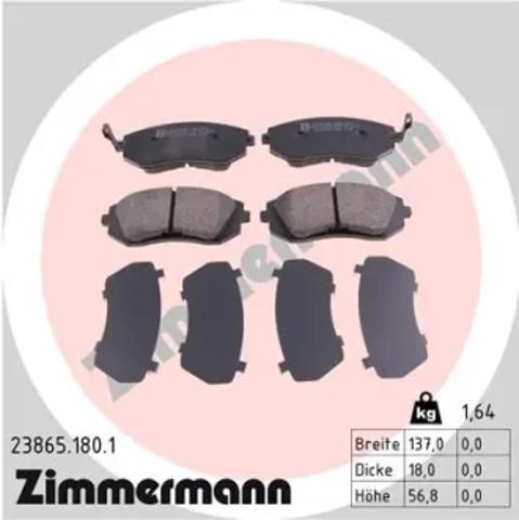 Тормозные колодки 238651801 ZIMMERMANN