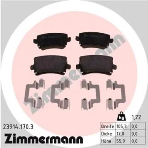 Колодки тормозные задние, дисковые 239141703 ZIMMERMANN