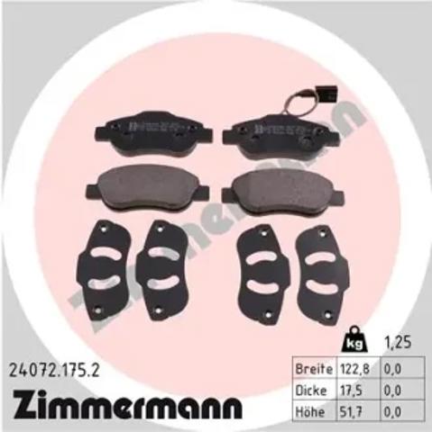 Колодки передние 240721752 ZIMMERMANN