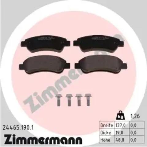 Колодки дисковые  244651901 ZIMMERMANN