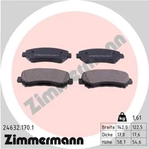 Передние тормозные колодки 246321701 ZIMMERMANN