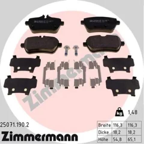 Комплект задних колодок 250711902 ZIMMERMANN