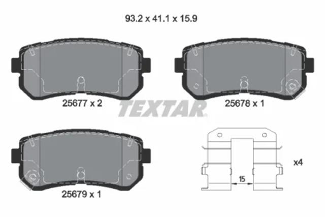Задние колодки 2567701 TEXTAR
