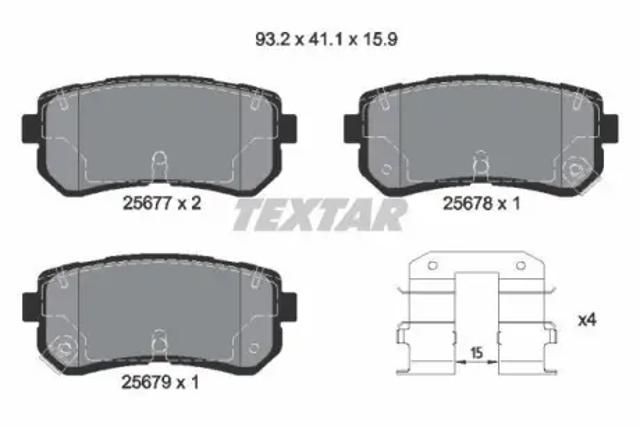 TEXTAR 2567701 Колодки тормозные задние дисковые в наличии Черкассы