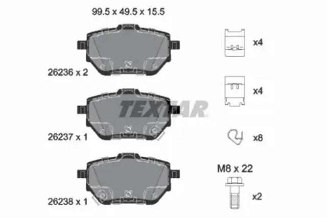 Колодки тормозные дисковые комплект 2623601 TEXTAR
