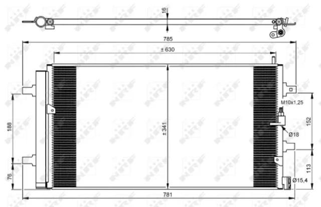 Трубопроводы и радиатор кондиционера 350069 NRF