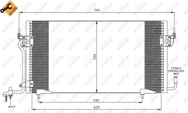 Трубопроводы и радиатор кондиционера 35439 NRF