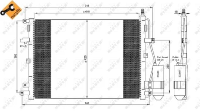 Радиатор кондиционера 35876 NRF