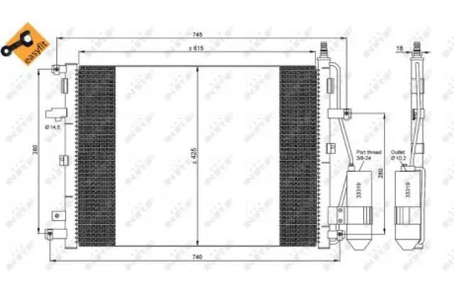 NRF 35876 Радиатор кондиционера в наличии Украина