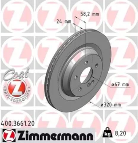 Тормозной диск 400366120 ZIMMERMANN