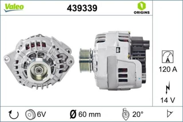 Генератор автомобиля 439339 VALEO