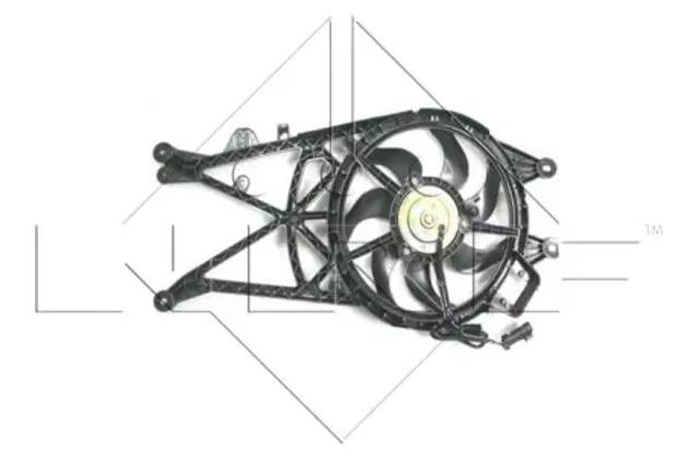 Диффузор радиатора охлаждения в сборе с мотором и крыльчаткой 47489 NRF
