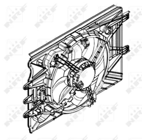 Диффузор радиатора охлаждения в сборе с мотором и крыльчаткой 47594 NRF