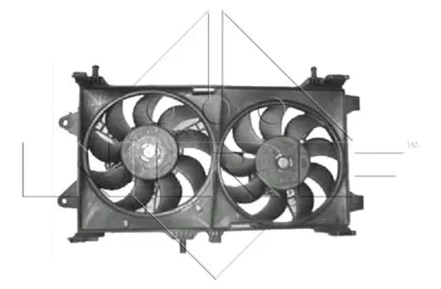 Диффузор радиатора охлаждения в сборе с мотором и крыльчаткой 47802 NRF