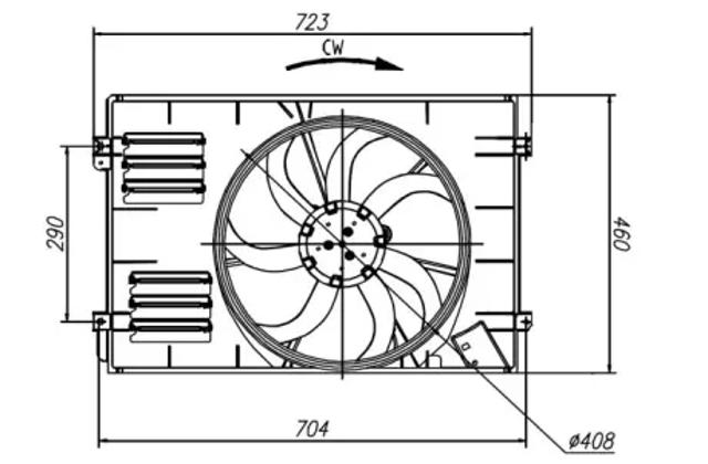 Электровентилятор охлаждения в сборе (мотор+крыльчатка), левый 47925 NRF