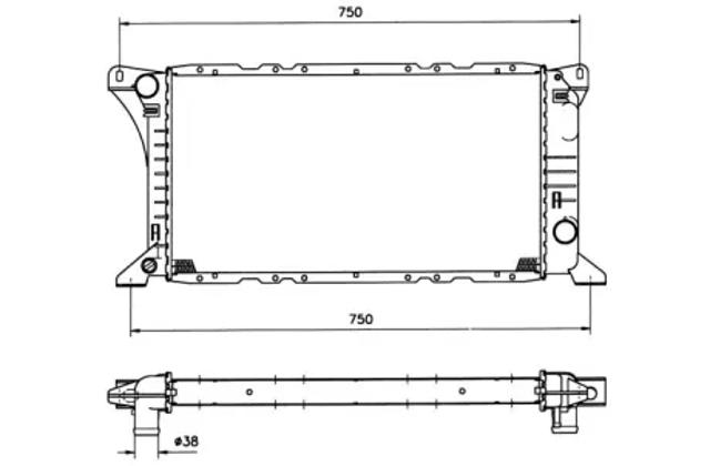 Радиатор охлаждения двигателя Ford Transit IV