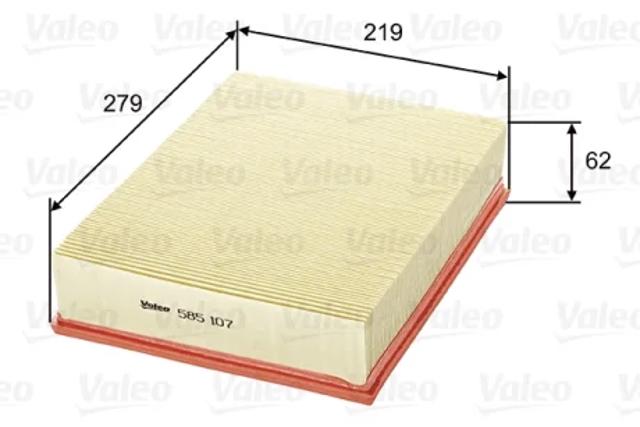 Автомобильный фильтр воздуха 585107 VALEO