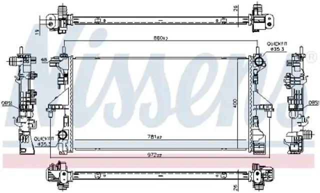 Радиатор основной 606554 NISSENS