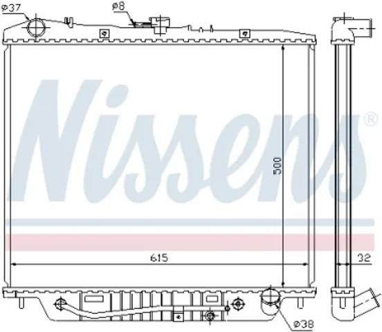 NISSENS 60852 Радиатор охлаждения двигателя в наличии Павлоград