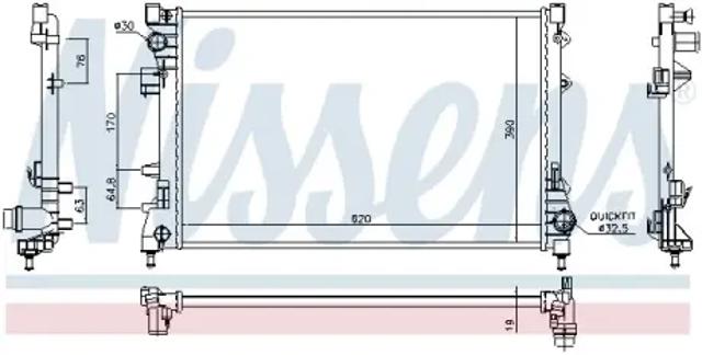 Радиатор водяной 617859 NISSENS