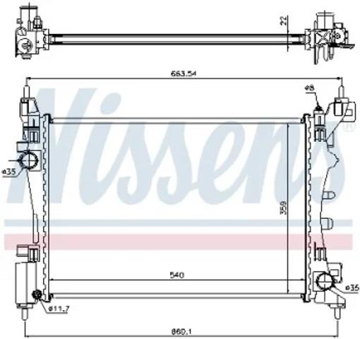 NISSENS 636005 Радиатор охлаждения двигателя в наличии Хмельницкий