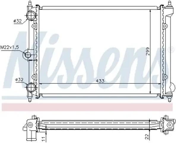 Радиатор охлаждения 651721 NISSENS