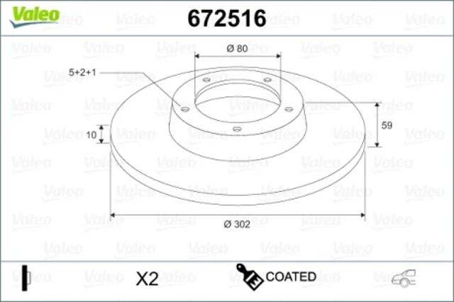 Тормозные диски 672516 VALEO